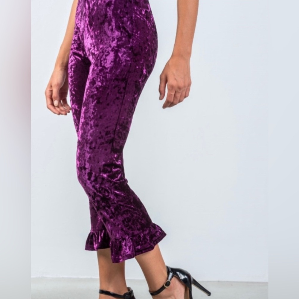 Honey Punch Deep Purple Velvet Pants